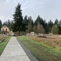 Sidewalk leading to the historic Reard Freed House at Big Rock Park Central.