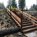 Staircase at parking lot at Big Rock Park Central.