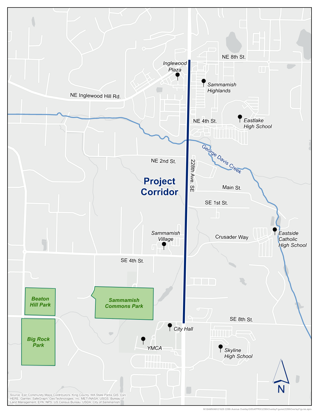Map of project corridor of the 228th project