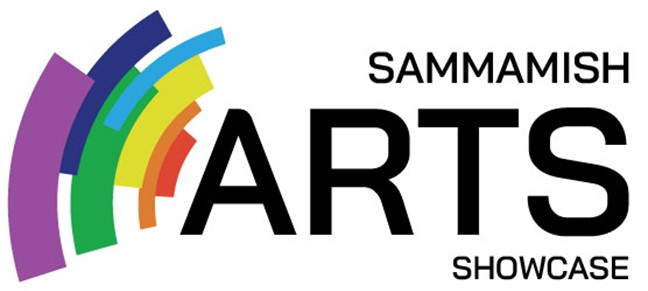 sammamish arts showcase banner with rainbow-colored arcs on left side