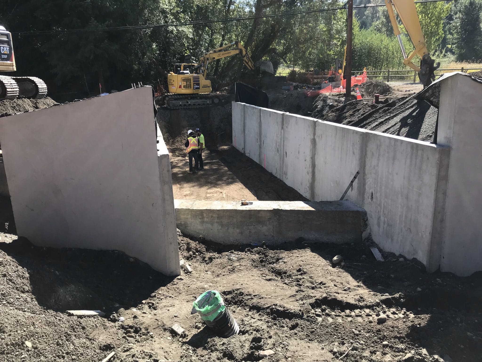 Inside culvert looking upstream during the construction process of the culvert for the Ebright Creek Fish Passage project.