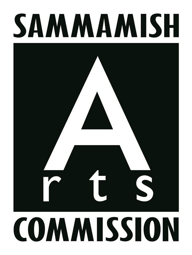 Bold black and white logo that says Sammamish Arts Commission.